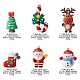 12 個 6 スタイルの PVC プラスチックビッグペンダント  クリスマステーマ  クリスマスの靴下 & キャンディケイン & 雪だるま & ツリー & ヘラジカ & お父さん  ミックスカラー  40~64.5x28.5~44x16~29mm  穴：3mm  2個/スタイル KY-FS0001-08-5