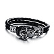 Cowhide Leather Double Layer Multi-strand Bracelet SKUL-PW0004-28A-1