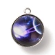 Pendentifs boule de verre lumineuse thème galaxie GLAA-D021-01P-07-1