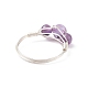 Natural & Synthetic Gemstone Round Beaded Finger Ring RJEW-JR00514-7