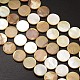 Natural Freshwater Shell Flat Round Bead Strands BSHE-M022-27-1