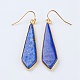 Boucles d'oreilles avec pendentif en lapis-lazuli naturel X-EJEW-P145-03B-1