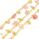 Handgefertigte Perlenketten aus synthetischem Kirschquarzglas CHC-M024-01G-01-1