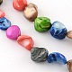 Dyed Natural Freshwater Shell Nuggets Bead Strands SHEL-Q004-03-1