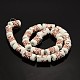Handmade Flower Printed Porcelain Ceramic Column Beads Strands PORC-O007-16-2