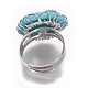Adjustable Synthetic Turquoise Finger Rings RJEW-L090-A10-3