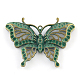 Pendentifs papillon en alliage de zinc sertis de strass PALLOY-R065-011-FF-1