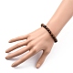 Bracelets extensibles unisexes en bois naturel avec perles X-BJEW-JB05463-03-4
