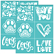 OLYCRAFT 2Pcs 8.6x11 Inch Self-Adhesive Silk Screen Printing Stencil Paw Print Stencils Pet Love Silk Screen Stencil Cat Dog Mesh Stencils Reusable Transfer for Painting on Wood DIY T-Shirt Bags DIY-WH0338-203-1