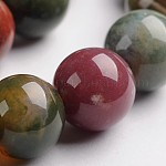 Hebras de abalorios de piedras preciosas ágata redondas naturales indios, 12mm, agujero: 1 mm, aproximamente 33 pcs / cadena, 14.9 pulgada