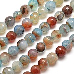 Gefärbt natürliche Achat facettierte runde Perlen-Stränge, gainsboro, 10 mm, Bohrung: 1 mm, ca. 38 Stk. / Strang, 15 Zoll