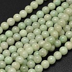 Jade birmane naturelle / perles de jade birmanes naturelles, 6mm, Trou: 1mm, Environ 64 pcs/chapelet, 15.7 pouce
