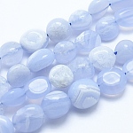 Naturali pizzo blu agata perline fili, pietra burrattata, pepite, 8~10mm, Foro: 0.8 mm, circa 30~35pcs/filo, 15.7 pollice (40 cm)