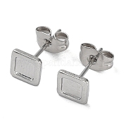 304 Stainless Steel Stud Earrings Findings STAS-M323-14P