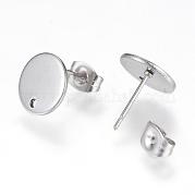 304 Stainless Steel Stud Earring Findings MAK-R012-08