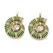 Кулоны с эмалью из латуни с прозрачным кубическим цирконием KK-T071-28G-03
