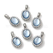 Овальные подвески из латуни с микропаве и прозрачным фианитом KK-M270-38P