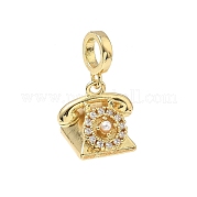 Европейские подвески-шармы с микропаве из латуни KK-Q068-12G