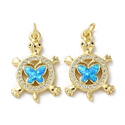 Латунные микропаве прозрачные подвески с фианитом KK-C045-07G