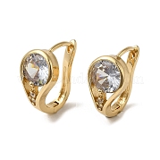 Серьги-кольца из латуни с микропаве из кубического циркония EJEW-L271-30KCG