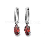 Серьги-кольца из нержавеющей стали 304 с микропаве из кубического циркония STAS-R004-04P-01