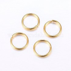 304 Stainless Steel Open Jump Rings X-STAS-O098-01G-01