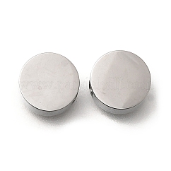 Billes en acier inoxydable 304, plat rond, couleur inoxydable, 8x3mm, Trou: 1.8mm