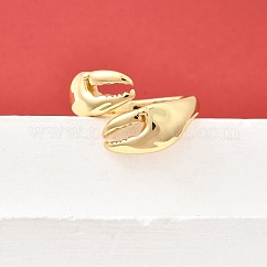 Polsini in ottone per le donne,  cadmio& piombo libero, vero placcato oro 18k, Artiglio granchio, 15.5mm, misura degli stati uniti 8 1/2 (18.5mm)