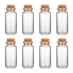 Contenants en verre de perles en jade, bouteilles bouchées, clair, 2.2x5 cm, capacité: environ 10 ml (0.34 fl. oz)