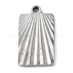 Pendenti in acciaio inossidabile 304 anti-ossidazione, ciondolo rettangolo, colore acciaio inossidabile, 21x11.5x1.9mm, Foro: 1.8 mm
