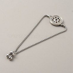 Auswechselbare Karabiner-Armbandfassungen mit Kristall-Strassen und Kastenketten&nbsp;BJEW-WH0014-005A