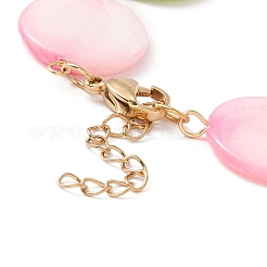 Bracciale a catena a maglie tonde piatte con conchiglia naturale&nbsp;BJEW-C015-07G