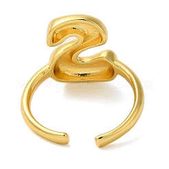 Anello da donna con polsino aperto in ottone con iniziali&nbsp;RJEW-N046-02S-G