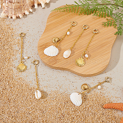 6 pendentif de bikini en alliage et perles naturelles&nbsp;HJEW-GA00063