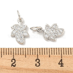 Colgantes de circonita cúbica transparente micro pavé de latón chapado en rack&nbsp;KK-B093-14P