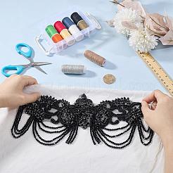 Appliques artisanales en feutre avec perles et fleurs&nbsp;DIY-WH0750-009