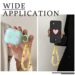 Chaînes de dragonne pour téléphone en perles de résine&nbsp;HJEW-TADJ0020