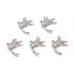 Latón micro pavimenta colgantes cúbicos de zirconia pájaro&nbsp;KK-E068-VB297