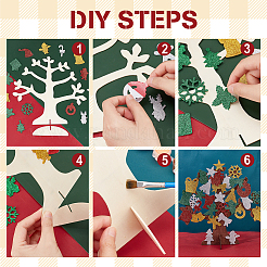 6 kit de décoration d'arbre de Noël en bois brut 3D&nbsp;DIY-NB0008-65