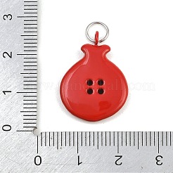 Knopfanhänger aus Edelstahl 304 mit Emaille&nbsp;SA-CBAE390-01B