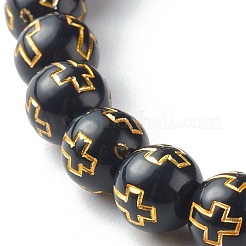 Holzimitat-Beschichtung Acrylperlen Stretch-Armband-Sets&nbsp;BJEW-JB06592