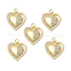 Pendentifs avec zircon cubiques à micro-pavés en laiton&nbsp;KK-E068-VB172