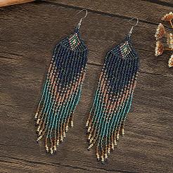 Boho handgemachte rechteckige Ohrringe aus Glasperlen&nbsp;PO2470