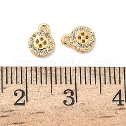 Breloques plates rondes en laiton serties de micro-pavés de zircone cubique&nbsp;KK-A281-02G