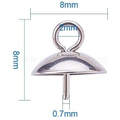 304 Edelstahl Cup Perle Peg Bails Pin Anhänger&nbsp;STAS-PH0010-32P