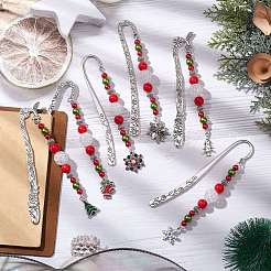 Lesezeichen aus Legierung mit Weihnachtsmotiv&nbsp;AJEW-JK00336