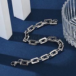 Anlaufgeschützte rechteckige Kettenarmbänder aus 201 Edelstahl&nbsp;BJEW-N240-06P