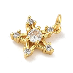 Pendentifs avec zircon cubiques à micro-pavés en laiton&nbsp;KK-H528-02G