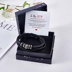 Word love you forever geflochtenes dreilagiges mehrsträngiges Lederarmband&nbsp;JB750A