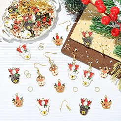 DIY-Set zur Herstellung von Weihnachtsohrringen mit Rentiermotiv&nbsp;DIY-YW0017-80